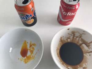 Azúcar / Caramelo / Experimento / Coca-Cola / Fanta / Bebida zero / Calorías