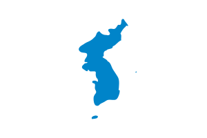 Bandera de la unificación coreana. Representa el final de la división y se ha portado en múltiples actos a los que han acudido de forma conjunta ambas coreas
