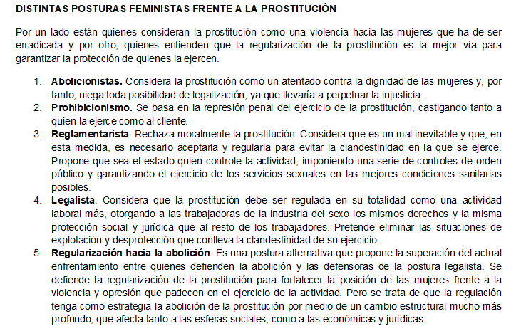 Feminismo y prostitución