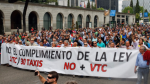 Los taxistas marchan en Madrid contra las nuevas licencias de VTC's