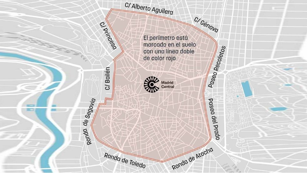 Mapa Madrid Central Perímetro Zona Acceso Área Limite