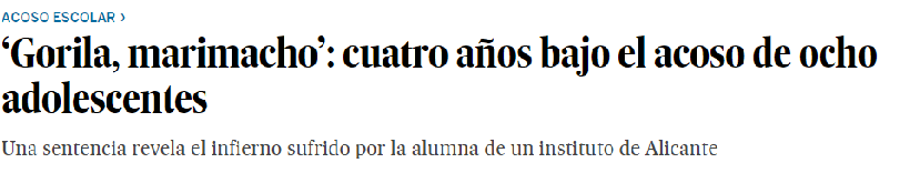 El bullying se ha intensificado con la aparición de redes sociales. Antiguamente se sufría en las aulas, en las plazas, en los parques…pero al llegar a casa el problema desaparecía y la evasión tomaba su papel gracias a las familias, que, en muchos casos, se convertía en el respiro de todos esos niños que solo deseaban volver a sus hogares. En la actualidad el asunto ha cambiado: las víctimas de bullying incluso viven sus peores momentos a través de redes sociales como Twitter, Instagram o Whatsapp. El ciberacoso puede considerarse un delito penal que se basa en la ridiculización y agresión a una persona o colectivo a través de dispositivos digitales y nuevas líneas tecnológicas. En cualquier caso, el problema reside en la educación, y no solo en la que se imparte en las aulas, sino en la que se recibe en los hogares día a día. El respeto y la tolerancia se adquieren por imitación y por recepción educativa. Si un niño observa actitudes que vulneran todos estos derechos fundamentales en su casa, va a establecerlos en su retina cerebral como algo normal. Después de la escucha viene la reproducción. En los colegios, en los institutos o en las zonas de juegos tomará actitudes negativas que perpetúen la discriminación, tolerancia y en definitiva, el acoso. Campañas y soluciones activas La ONG Save the Children, asegura que los padres se enfrentan a un reto importante al querer conocer bien el mundo online y así poder ayudar a sus hijos, ya que el 7% de los jóvenes recibe acoso cibernético ya sea por Whatsapp o las redes sociales. Enviar correos amenazantes, llamar de manera anónima a la víctima, insultar a través de mensajes, publicar imágenes comprometidas de la víctima...Todas estas prácticas son señas identificativas de un caso de bullying, pero en el caso del ciberbullying, se intensifican aún más. El acosador se siente con poder al verse escondido tras un anonimato. Es alarmante y cuanto menos doloroso observar cómo los medios digitales sacan a la luz casos de extrema relevancia con mucha frecuencia. En el caso de El País, tiene una sección propia que se hace eco de todas las noticias sobre acoso escolar.