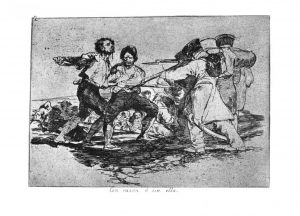 "Los desastres de la guerra" es un ejemplo más de la técnica del grabado; fue realizado entre los años 1810 y 1815 y forma parte de una colección de 82 grabados, siendo el autor Francisco de Goya.