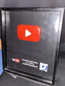 Reconocimiento de YouTube por llegar a los 10.000 suscriptores