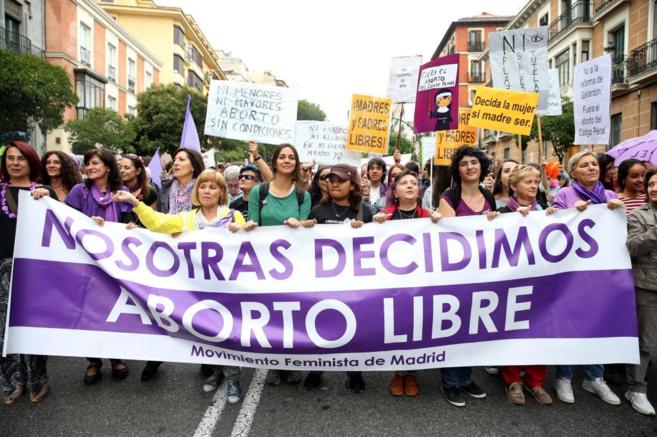 Participantes en la manifestación de Madrid en favor del derecho al aborto en 2014. Ballesteros (AGENCIA EFE)