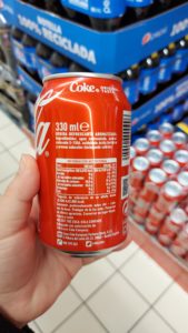 Coca cola normal, bebidas azucaradas, ingredientes