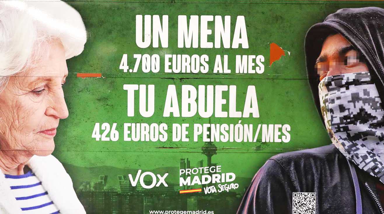 Cartel de VOX sobre los menores migrantes con datos engañosos/RTVE