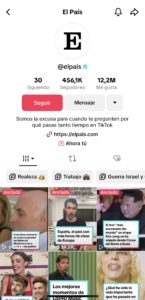 Perfil de TikTok del diario EL PAÍS