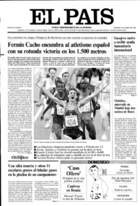 Portada de El País durante los JJOO de 1992.<br /> Fuente El Pais