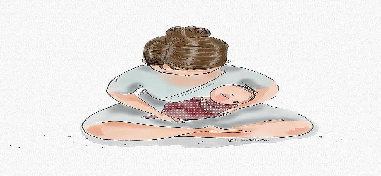 Ilustración de madre con su bebé