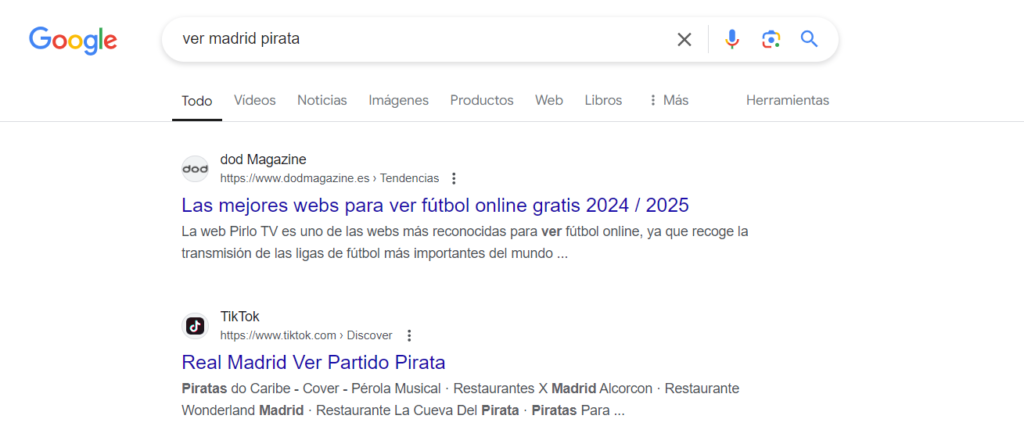 Fútbol, Piratería, LaLiga, TikTok, Tebas, Google, Webs, Ilegal.