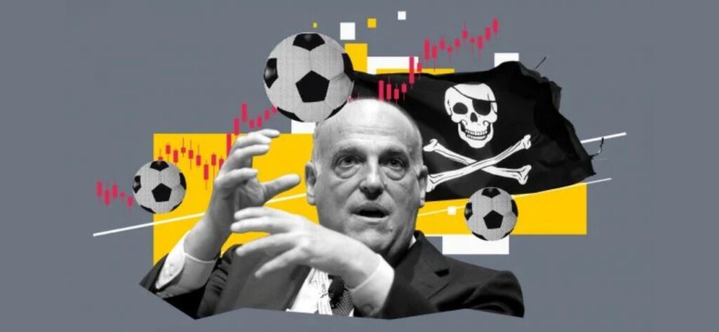 Fútbol, Piratería, LaLiga, Banner, Tebas, Google, Webs, Ilegal, Países.