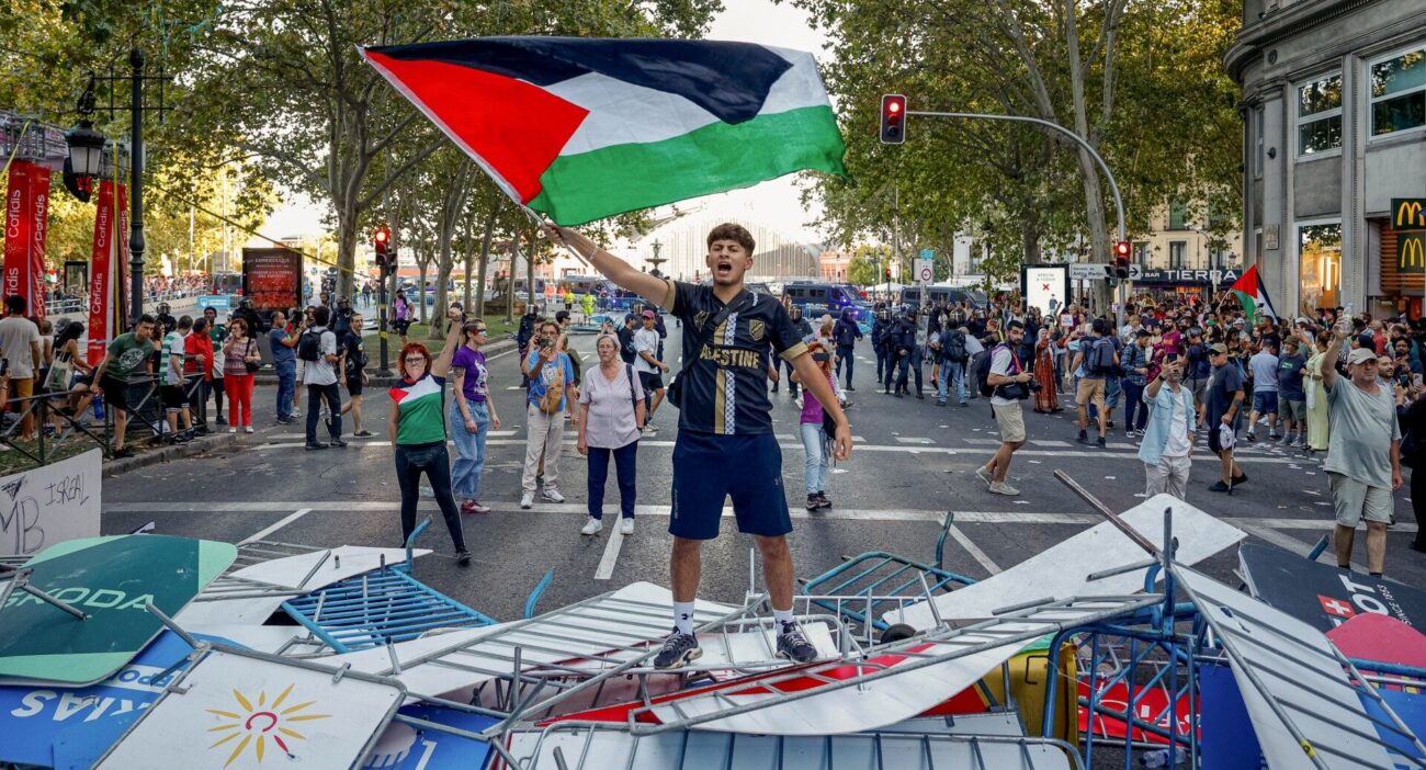 Manifestación, política, deporte, Palestina, Vuelta a España
